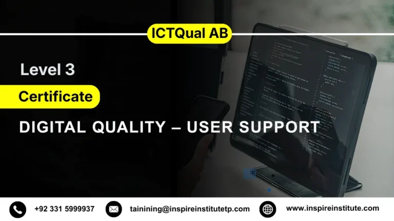 ICTQual AB Level 3 Certificate in Digital Quality – User control