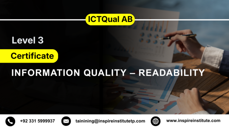 ICTQual AB Level 3 Certificate in Information Quality – Readability