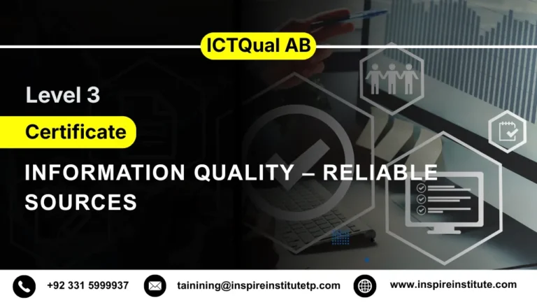 ICTQual AB Level 3 Certificate in Information Quality – Reliable Sources