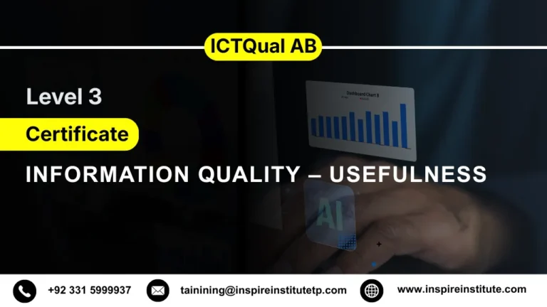 ICTQual AB Level 3 Certificate in Information Quality – Usefulness