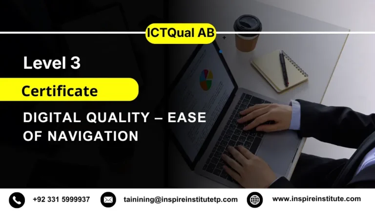 ICTQual AB Level 3 Certificate in Digital Quality – Ease of Navigation