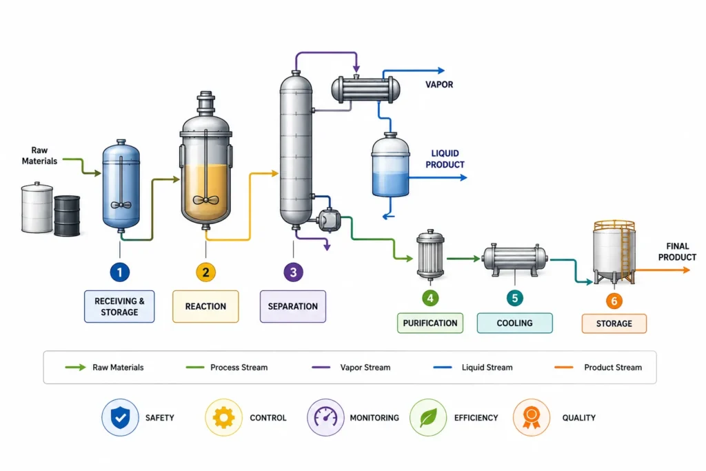 Industrial process flowchart diagram